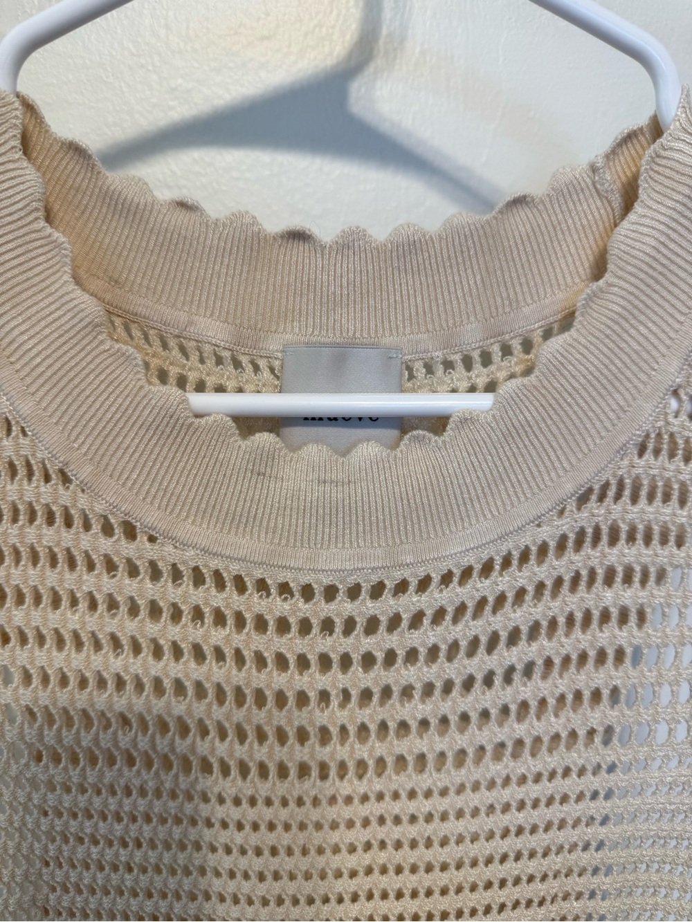 Maeve Cream Open-Knit Sleeveless Flared Tunic - Picture 2 of 4
